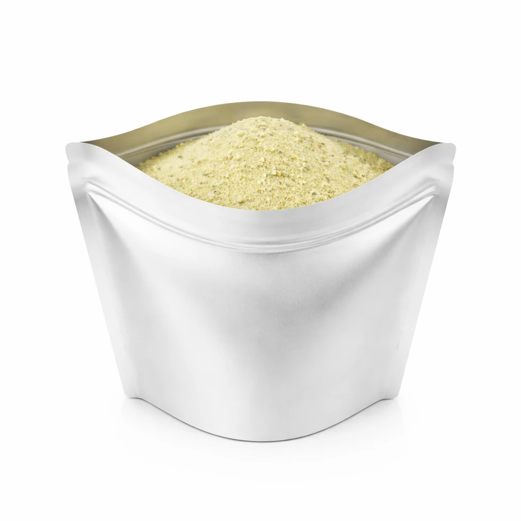 Lentil flour in silver pouch